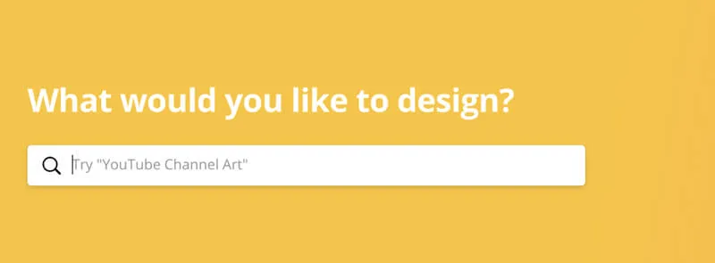 Screenshot of Canva design search bar