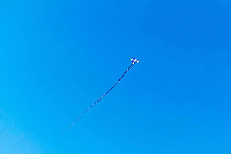 A kite and the clear blue sky 