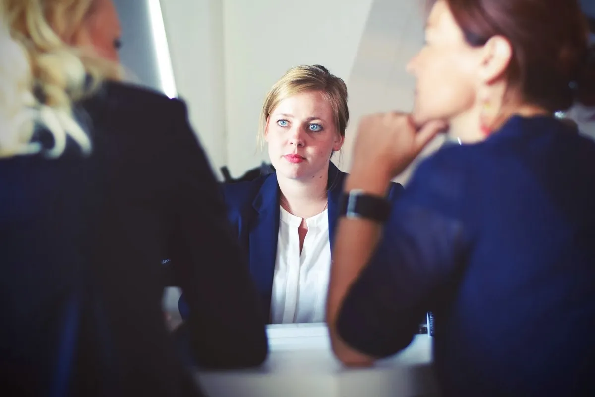 Talent management meeting in an office